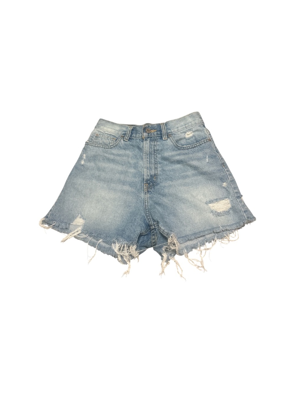 BDG Urban Outfitters A-Line Denim Shorts Blue High Waist Distressed